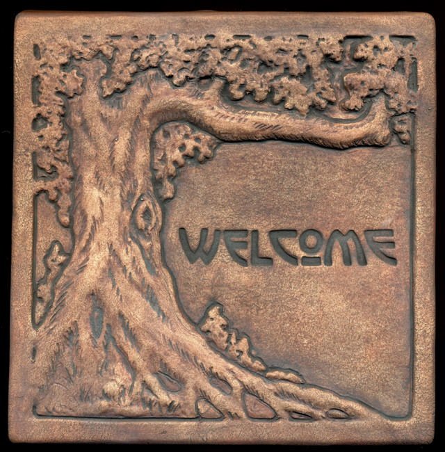Placa decorativa din stejar - Welcome