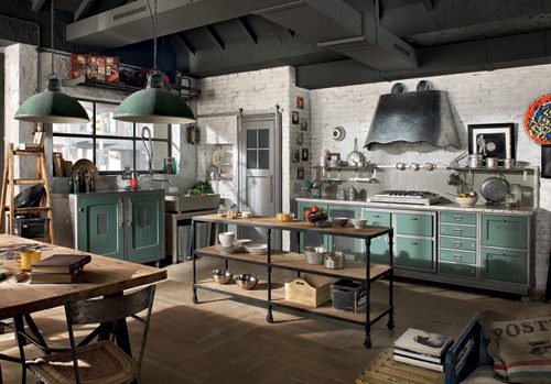 bucatarie loft vintage mobila retro