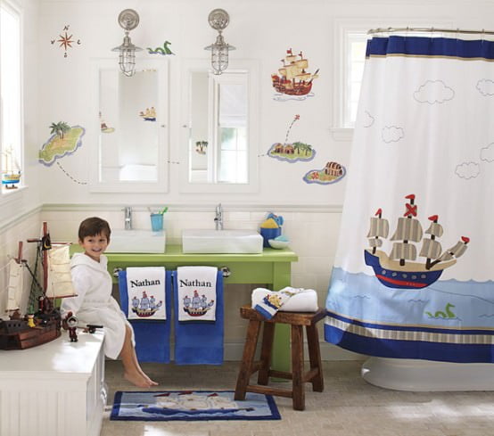 decor si culoare pentru baia copilului baie mica