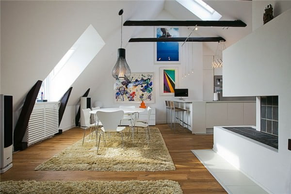 design scandinav - Apartament de mansarda