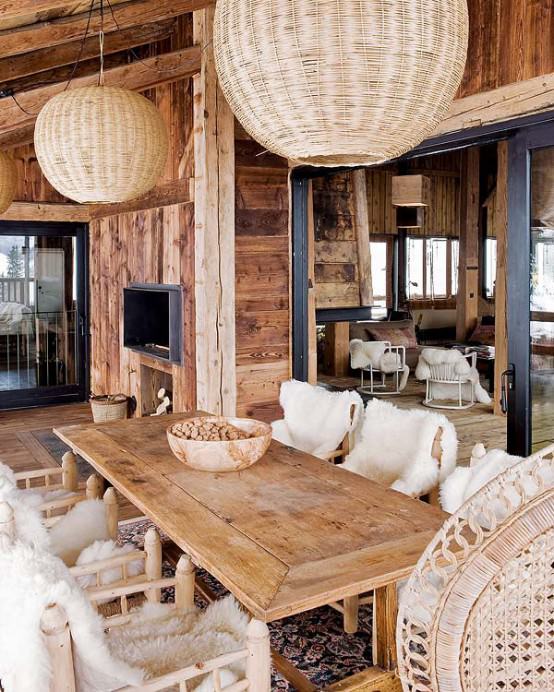 dinning room de cabana cabana din Alpii francezi