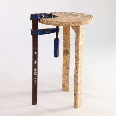 Scaun de lemn derivat dintr-o unealtă de tâmplărie 4 scaun exercitiu de design