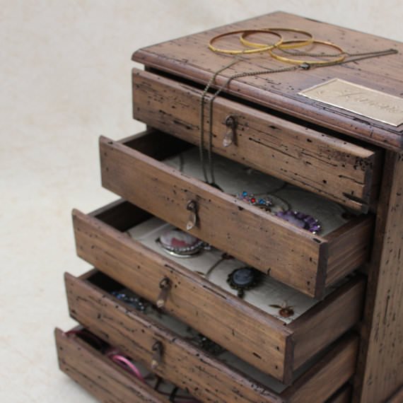 cutie de lemn - - casete de bijuterii