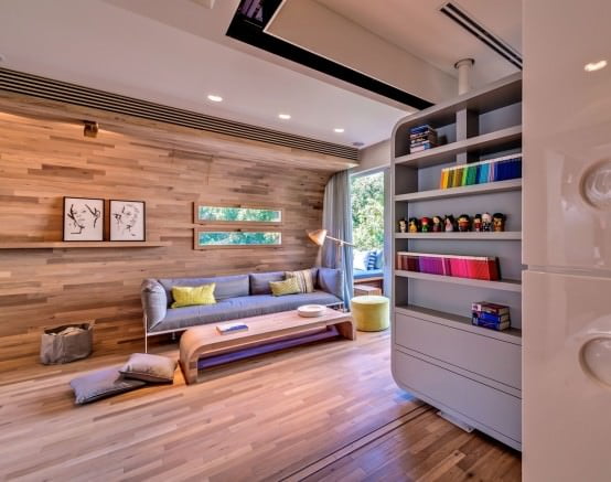 living plin de lemn - apartament modern