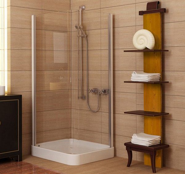 Simple Shower Cabin Small Bathroom Ideas Wood Wallbars