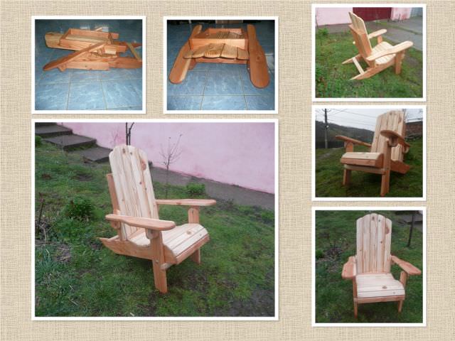 scaun de lemn Adirondack pliant