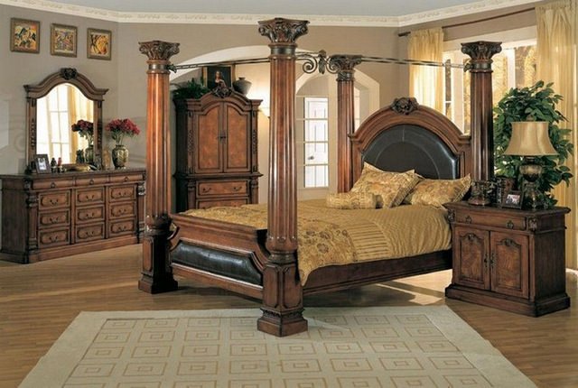 Dormitoare elegante în stilul vintage 5 mobila din lemn masiv de dormitor
