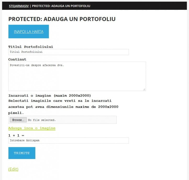 Harta pentru Romania cu mesteri, ateliere si designeri/arhitecti 7 portofoliu pe harta mesterilor