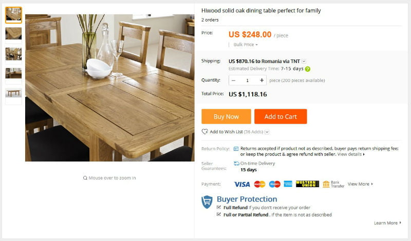Aliexpress - Alternative din afara Europei pentru mobila din stejar 4 Aliexpress
