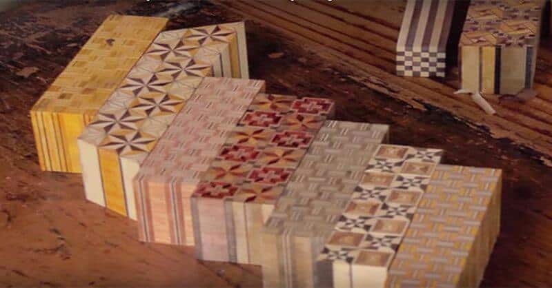 Yosegi - arta japoneză decorativă cu fâșii din lemn 4 yosegi