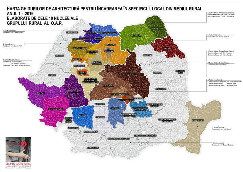 Harta Romaniei cu Ghiduri de arhitectura OAR