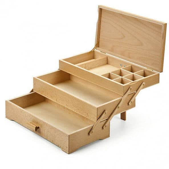 Mobilier derivat din cutie din lemn pentru accesorii de croitorie 3 idei pentru mobilier derivat din cutii de accesorii pentru cusut