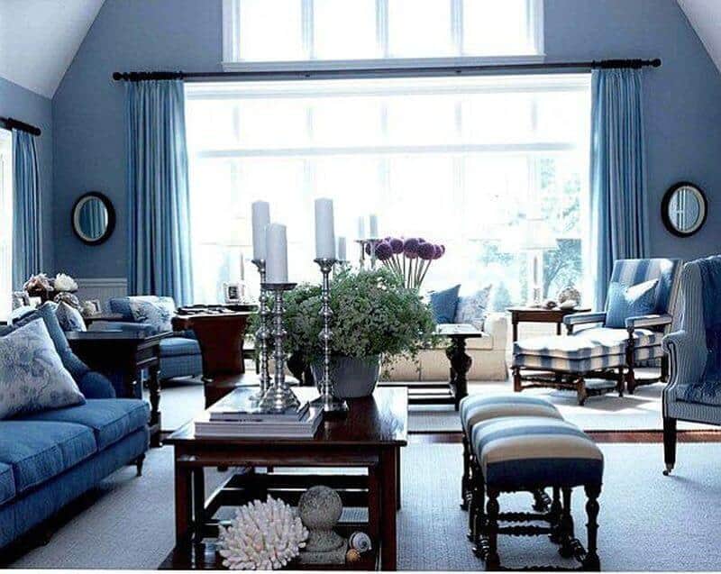 Living albastru - 7 idei pentru decorarea spațiului 4 living albastru