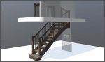 Simulare 3D - scara interioara din lemn