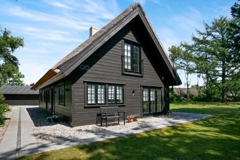 finisaj exterior negru case din lemn sau acoperisuri