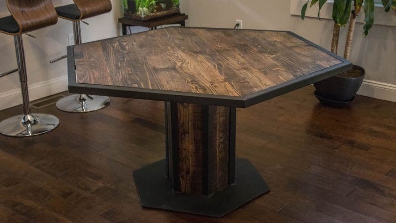 Forme poligonale pentru mese - 3, 5 sau 6 laturi 4 masa hexagonala rustic industriala forme poligonale