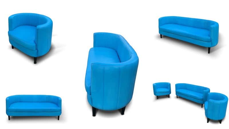 Gama Perla - albastru azur din piele naturală 1 Perla serie 1