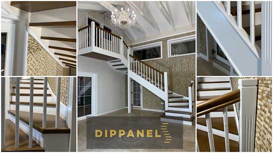 Dippanels - scară interioară cu 3 rampe