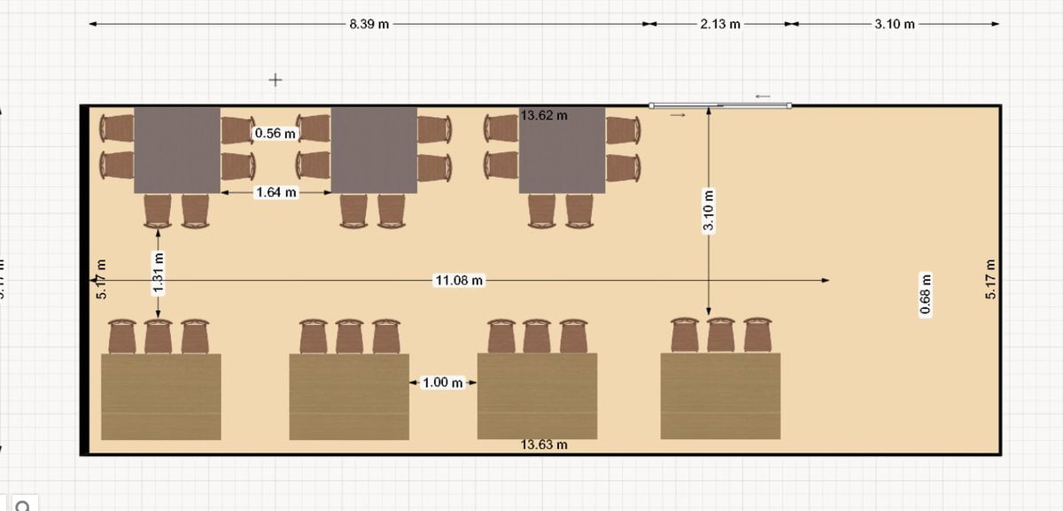 Simulare gratuită pentru mobilarea spațiului 5 terasa restaurant simulare 2D