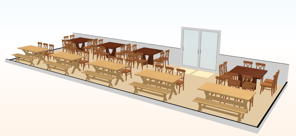 Simulare gratuită pentru mobilarea spațiului 4 simulare 3D terasa restaurant